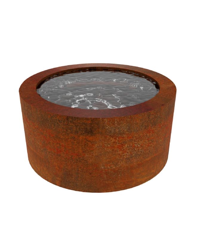 Corten Steel Ripple Round Water Table (100 x 50 cm)